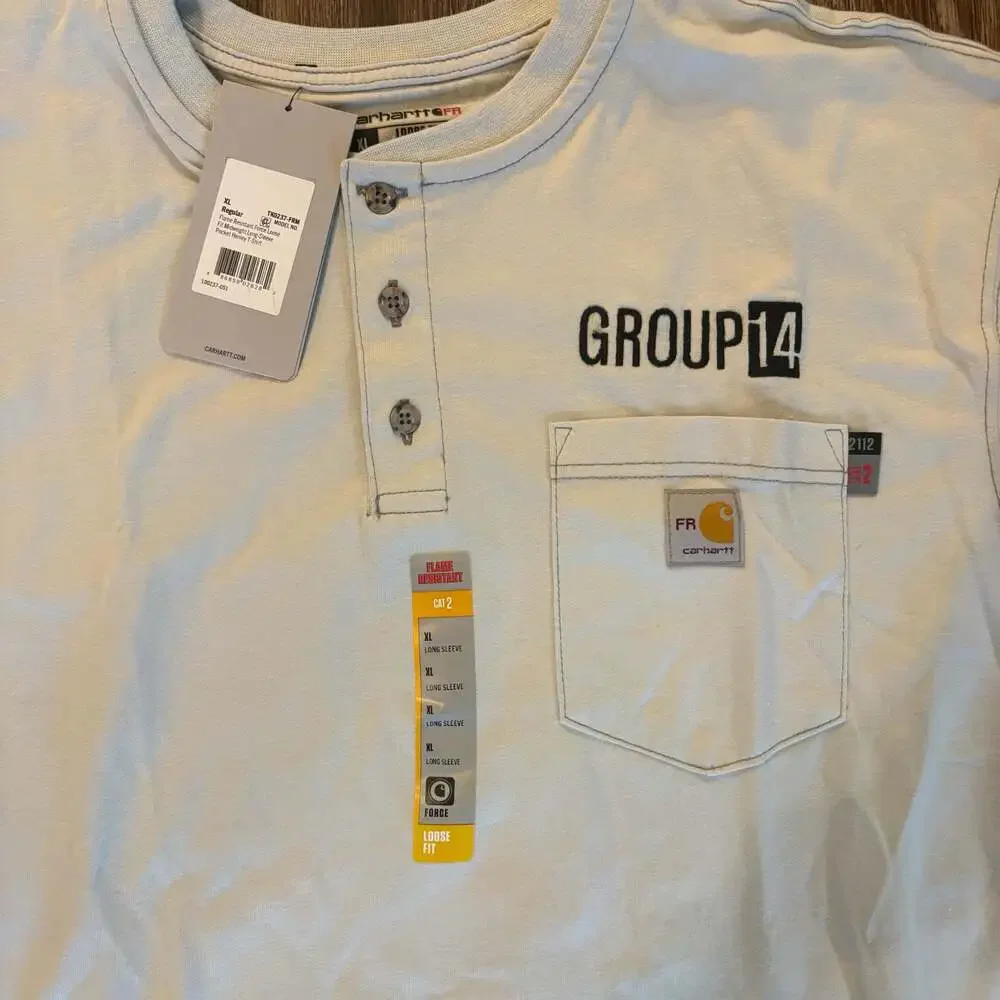 Carhartt FR Force Flame Resistant Henley Shirt XL NWT Group14 CAT 2 Loose Fit - Picture 3 of 6